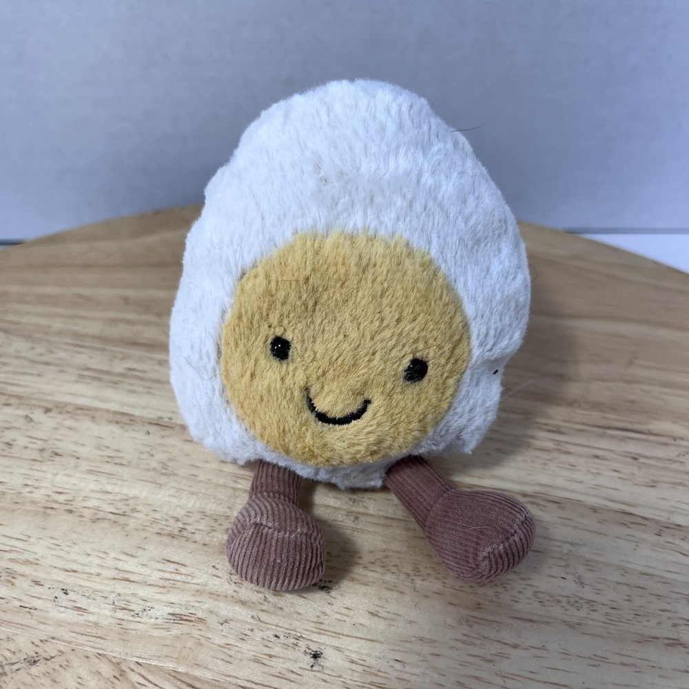 Jellycat Amuseables Boiled Egg Happy Stuffed Toy, Small, 6" - Food Plush